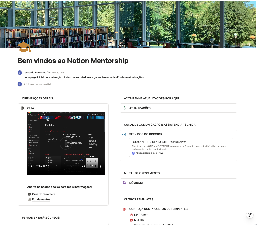 Template Notion de revisão espaçada